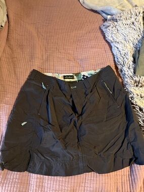 Eddie Bauer Black Skirt with Floral Waistband
